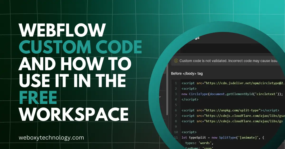 free custom code in webflow