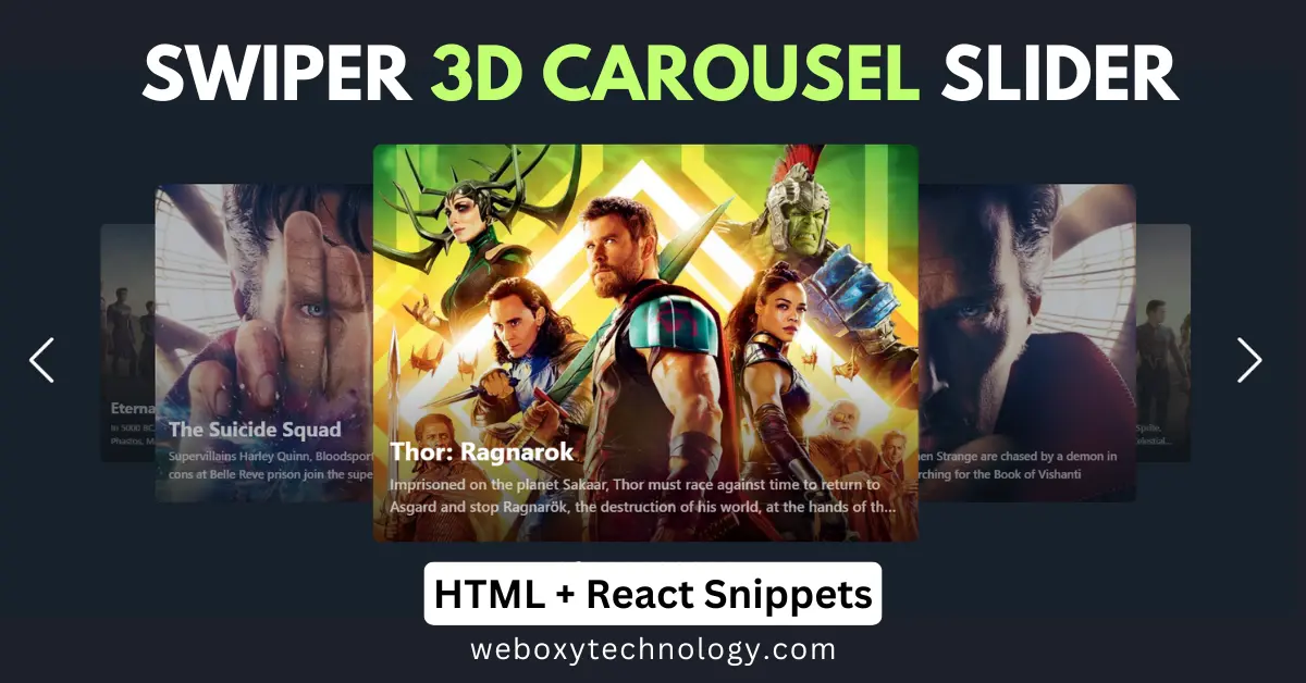 swiper 3d carousel slider